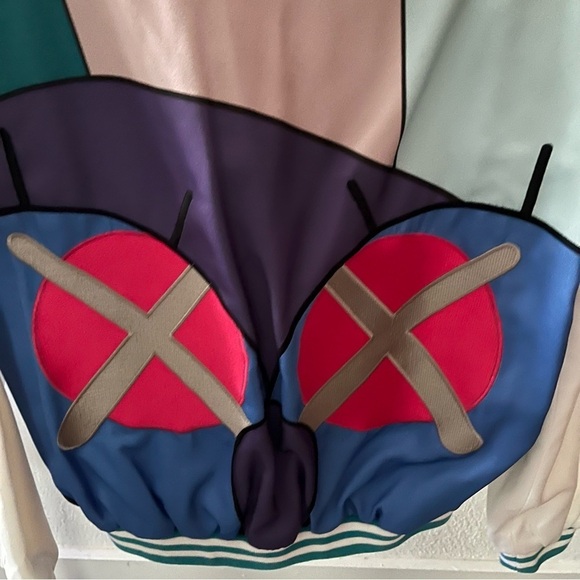 KAWS x MIRA MIKATI sz 40 S White Blue Bomber Jacket Snap Buttons $1895 - Picture 5 of 16